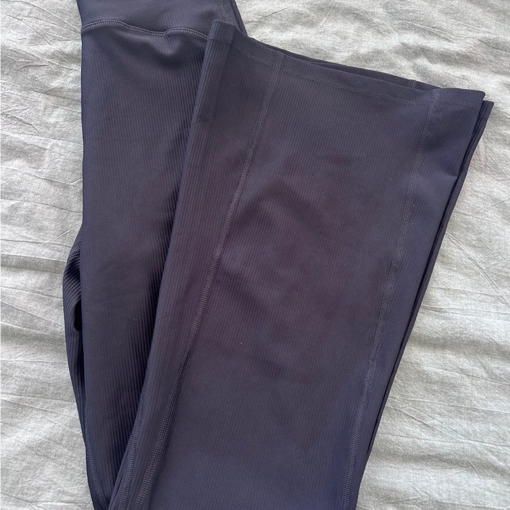 Old Navy Black Ribbed Super-Flare Leggings